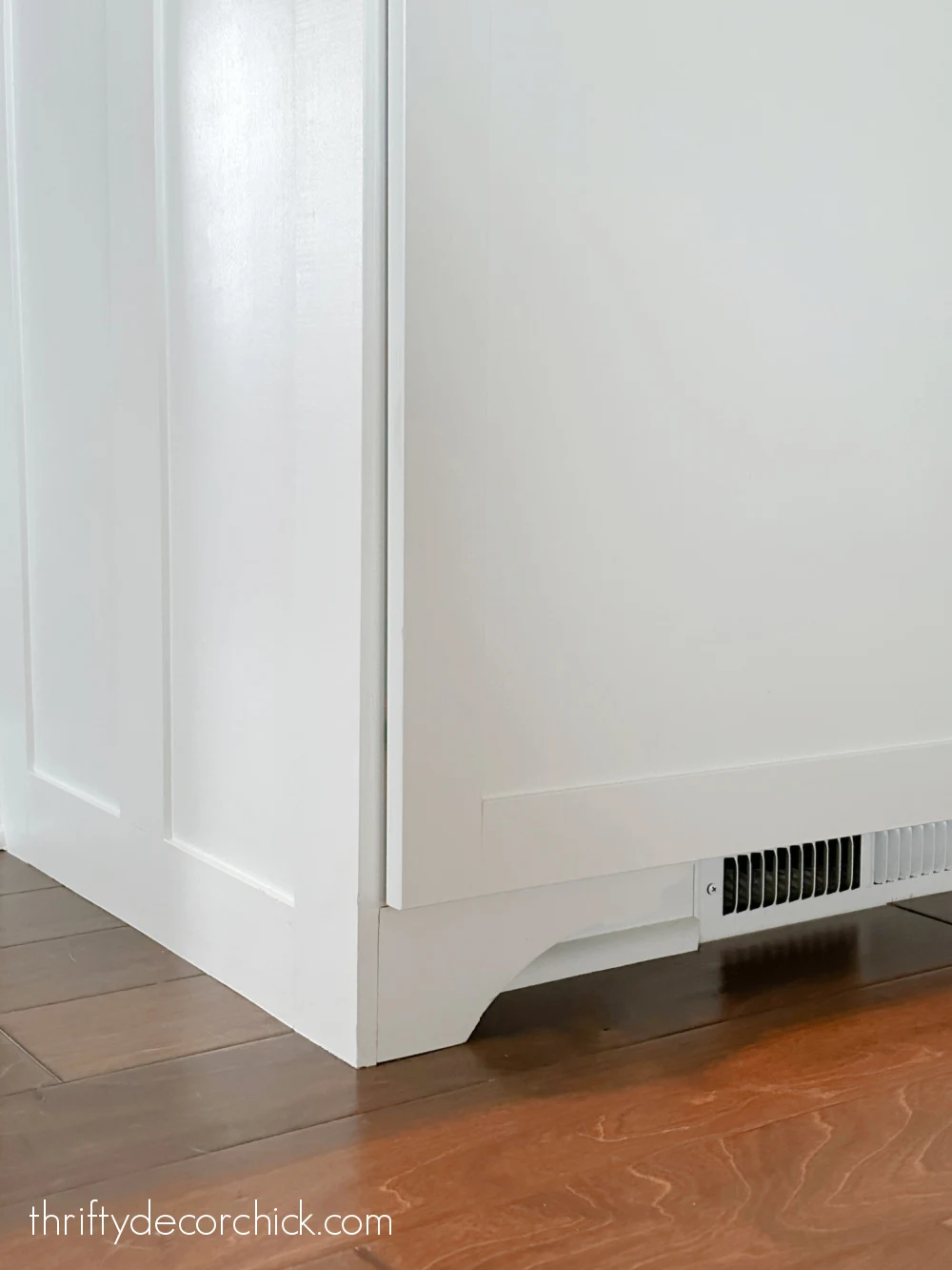DIY cabinet feet and trim
